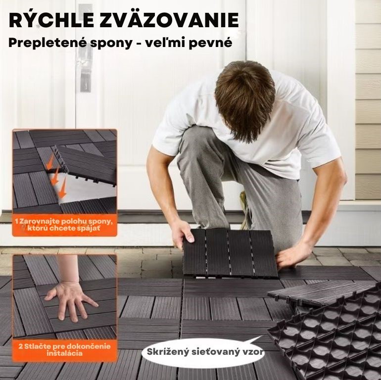 ConSys Plastové dlaždice z Polypropylénu 30x30x2 cm sada 10 kusů 4 sk